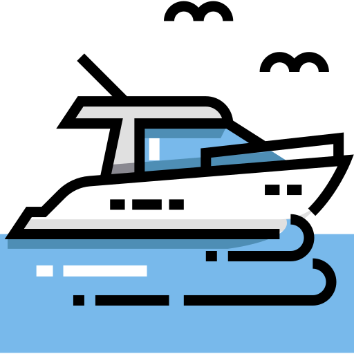 yacht Detailed Straight Lineal color icon