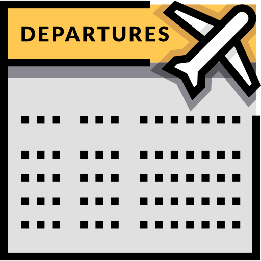 Departures Detailed Straight Lineal color icon