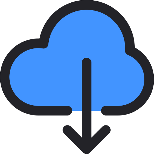 Cloud download Generic Outline Color icon
