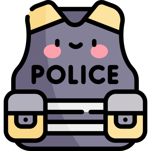 警察ベスト Kawaii Lineal color icon