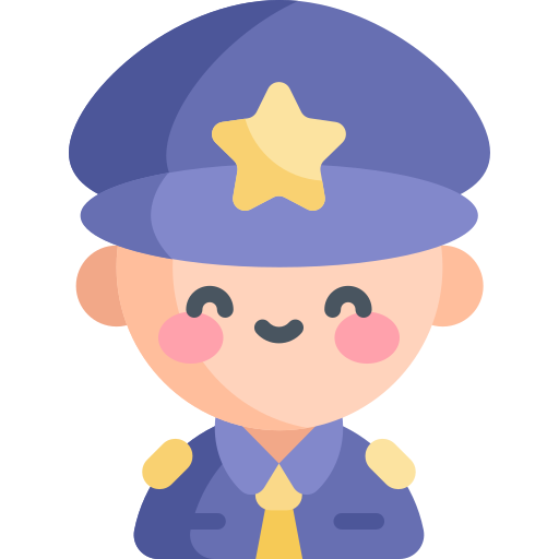 polícia Kawaii Flat Ícone