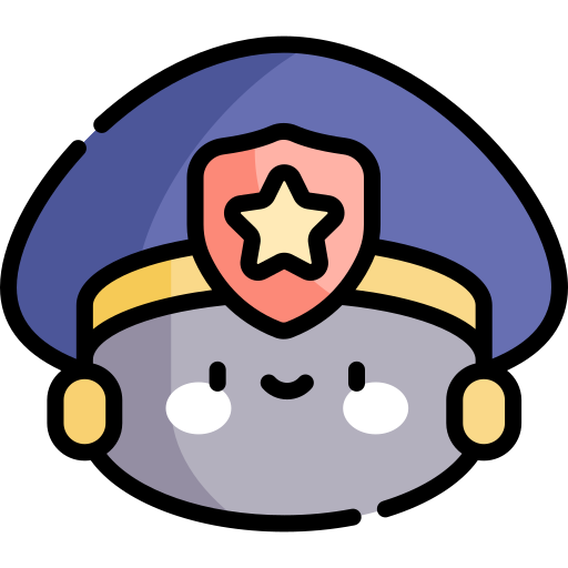 警察の帽子 Kawaii Lineal color icon