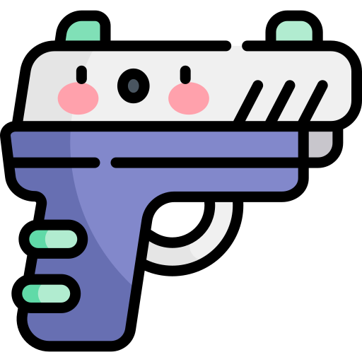 pistola Kawaii Lineal color icona