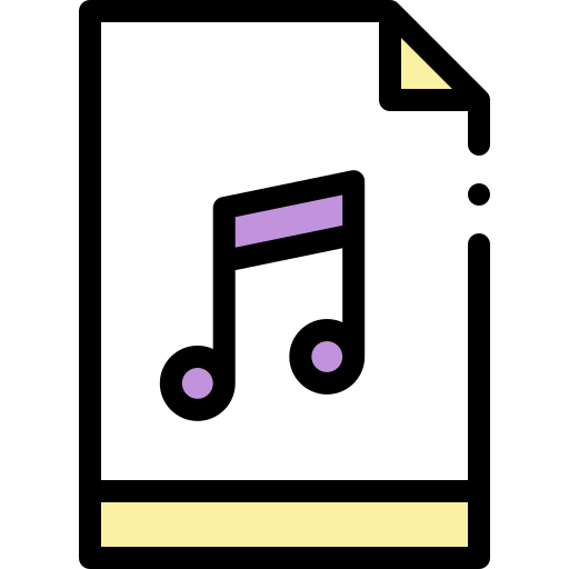plik muzyczny Detailed Rounded Lineal color ikona