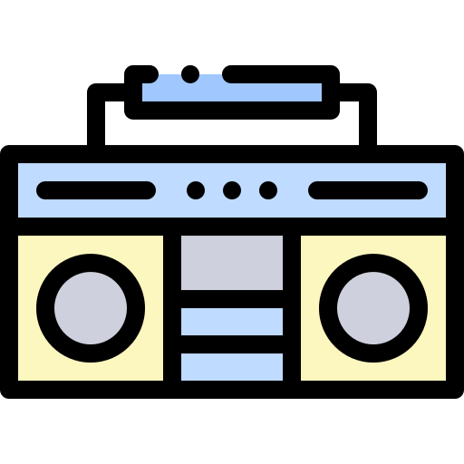 boombox Detailed Rounded Lineal color icona