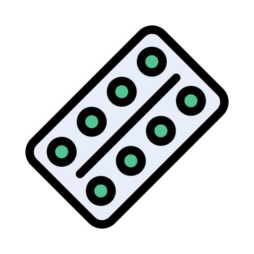 geneesmiddel Vector Stall Lineal Color icoon