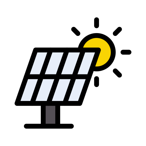 Solar energy Vector Stall Lineal Color icon