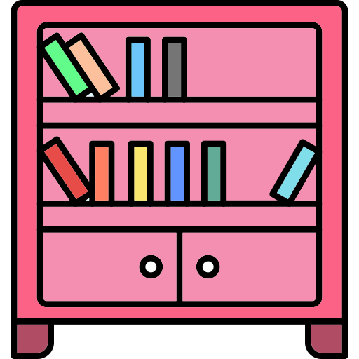 Bookshelf Generic Thin Outline Color icon