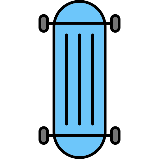 skateboard Generic Thin Outline Color icon