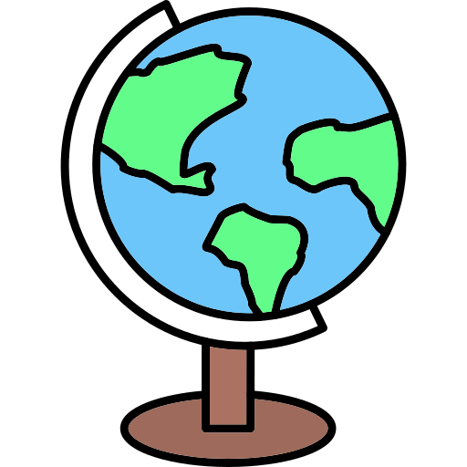 Globe Generic Thin Outline Color icon