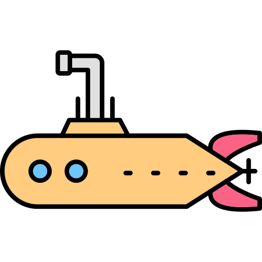 submarino Generic Thin Outline Color icono