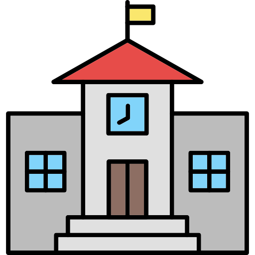학교 Generic Thin Outline Color icon