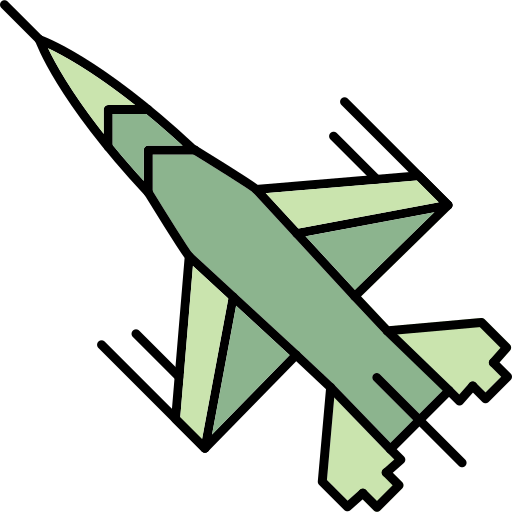 jet da combattimento Generic Thin Outline Color icona
