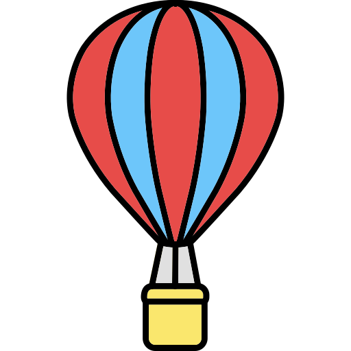 globo aerostático Generic Thin Outline Color icono
