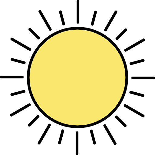 Sun Generic Thin Outline Color icon
