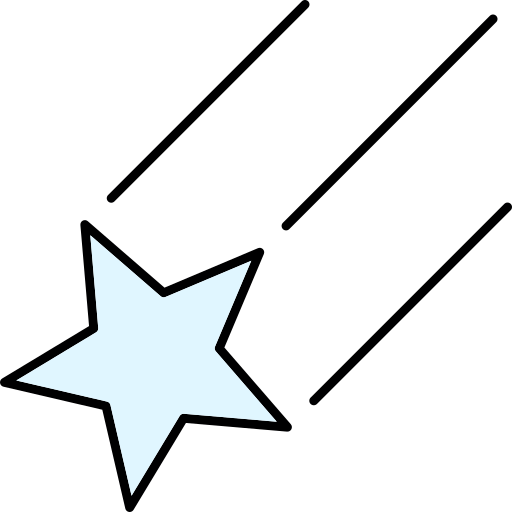 Падающая звезда Generic Thin Outline Color иконка