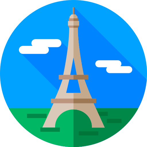 wieża eiffla Flat Circular Flat ikona
