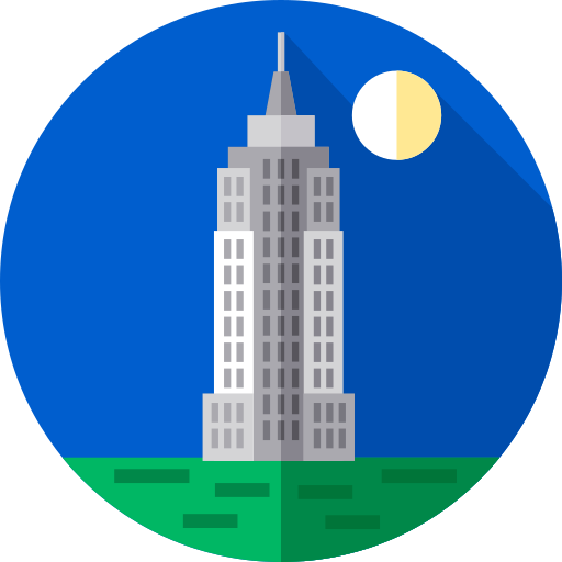 edificio empire state Flat Circular Flat icono
