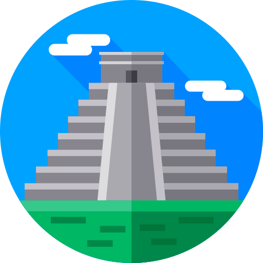 pirámide maya Flat Circular Flat icono