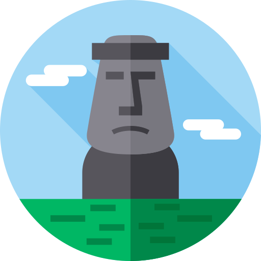 moai Flat Circular Flat icon