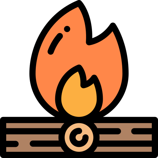 Bonfire Detailed Rounded Lineal color icon