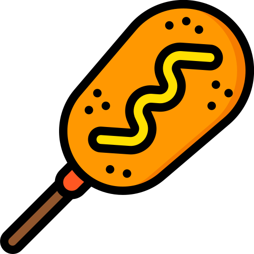 Corn dog Basic Miscellany Lineal Color icon