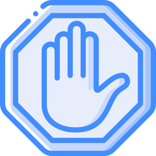 Stop Basic Miscellany Blue icon