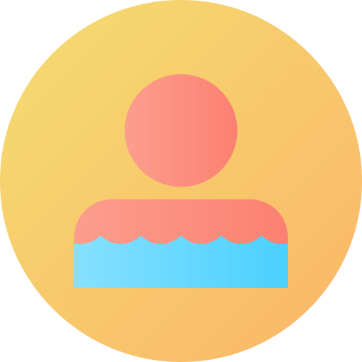 nuotatore Flat Circular Gradient icona