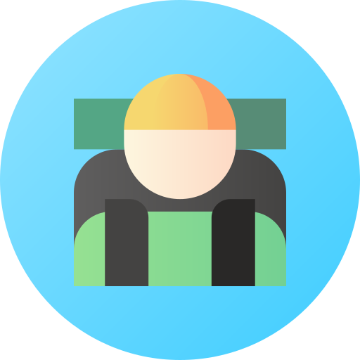 Backpacker Flat Circular Gradient icon