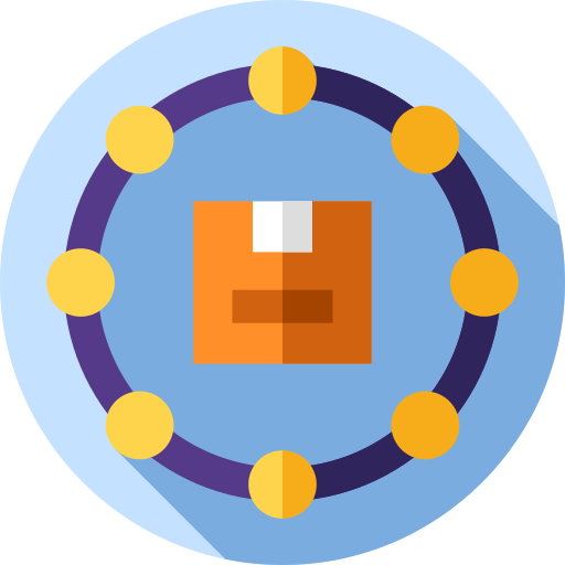 Supply chain Flat Circular Flat icon