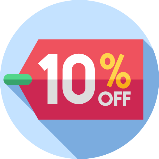 10 percent Flat Circular Flat icon