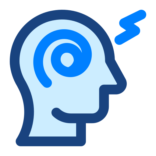 migraine Monochrome Blue Icône