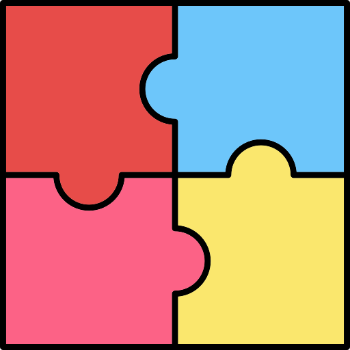 pieza de puzzle Generic Thin Outline Color icono