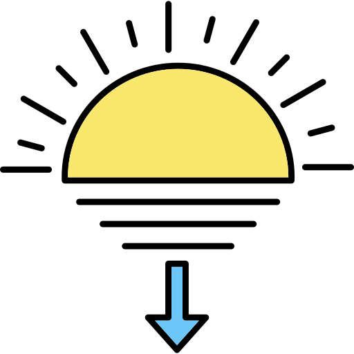 Sun Generic Thin Outline Color icon