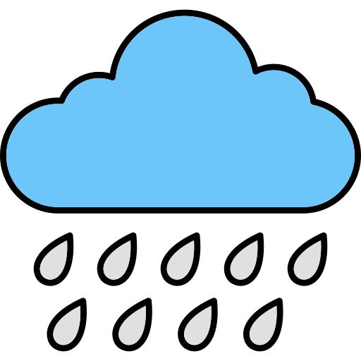 雨 Generic Thin Outline Color icon