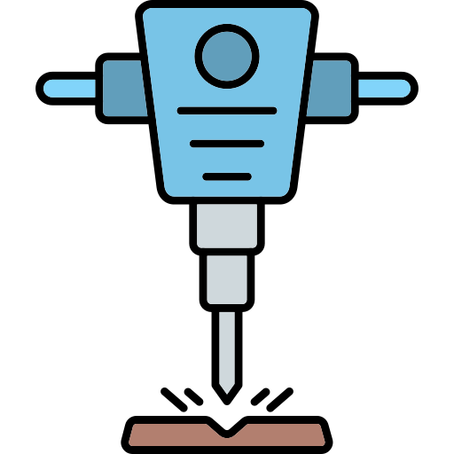 martillo neumático Generic Thin Outline Color icono