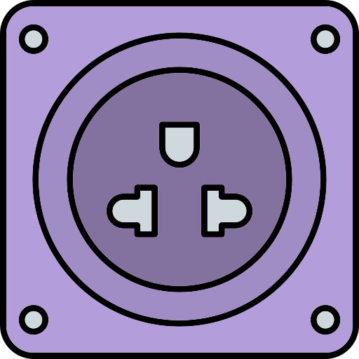Socket Generic Thin Outline Color icon