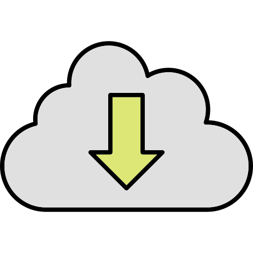 cloud downloaden Generic Thin Outline Color icoon