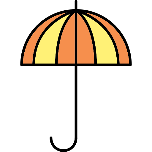 우산 Generic Thin Outline Color icon