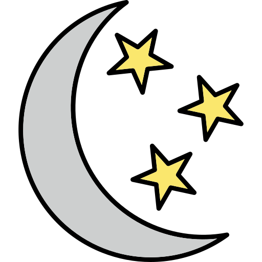 月と星 Generic Thin Outline Color icon