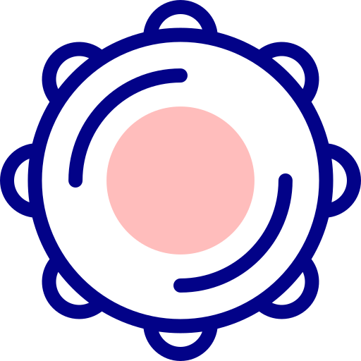 탬버린 Detailed Mixed Lineal color icon