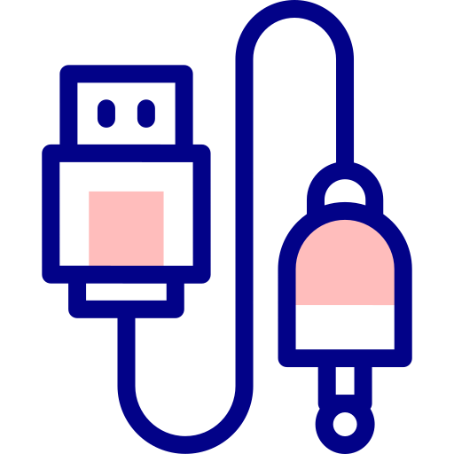 케이블 Detailed Mixed Lineal color icon