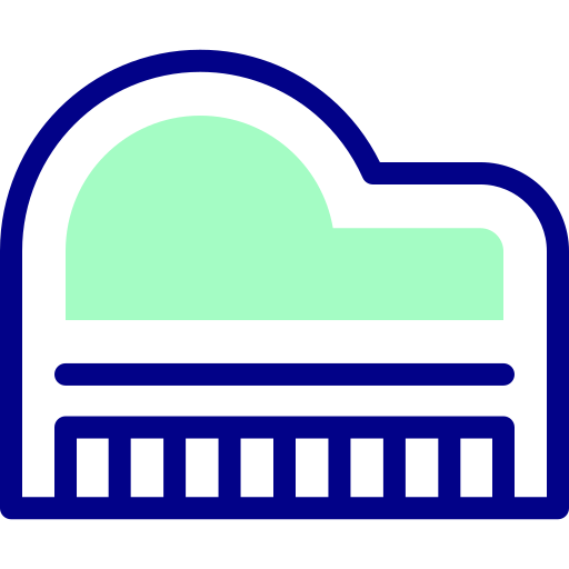 Пианино Detailed Mixed Lineal color иконка