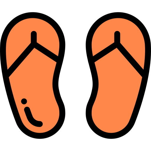 Flip flops Detailed Rounded Lineal color icon