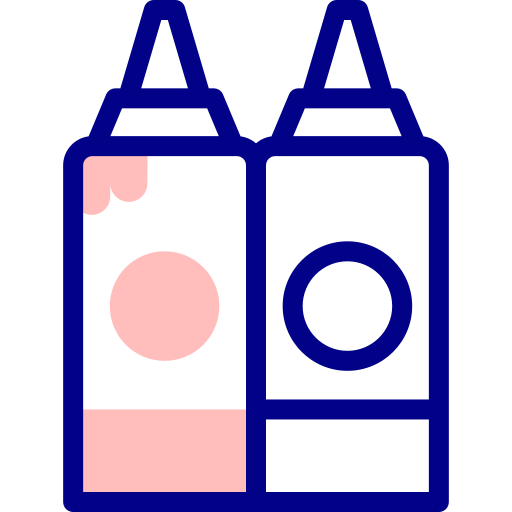 케첩 Detailed Mixed Lineal color icon