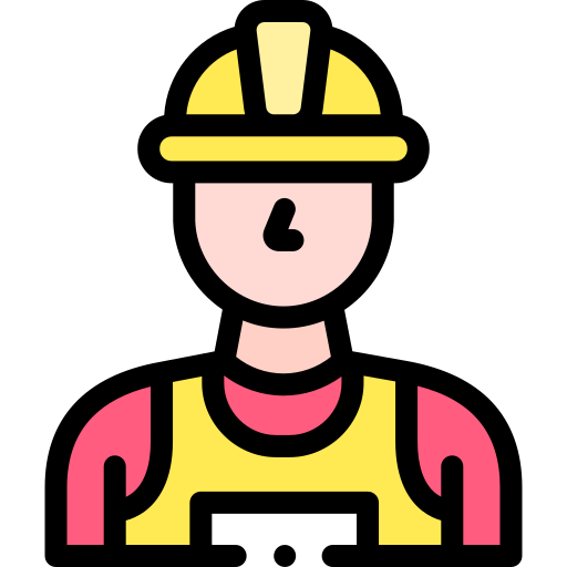 労働者 Detailed Rounded Lineal color icon