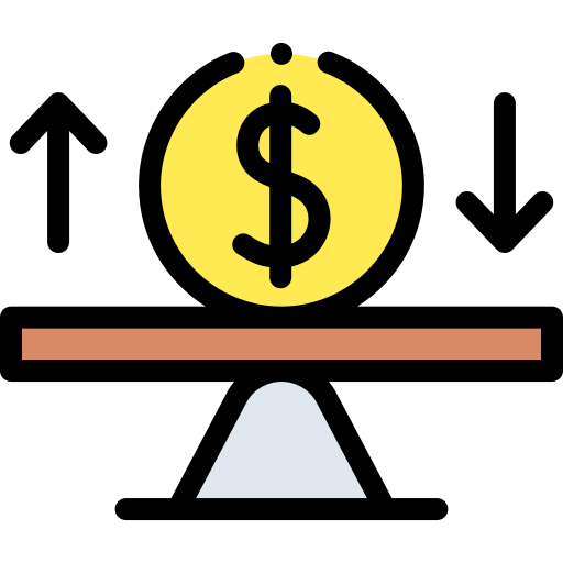 経済 Detailed Rounded Lineal color icon