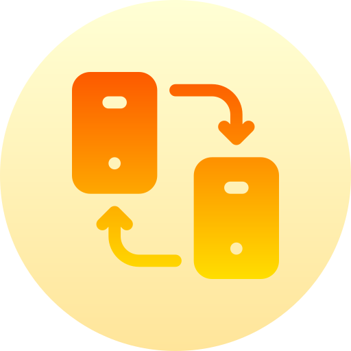 transfer danych Basic Gradient Circular ikona