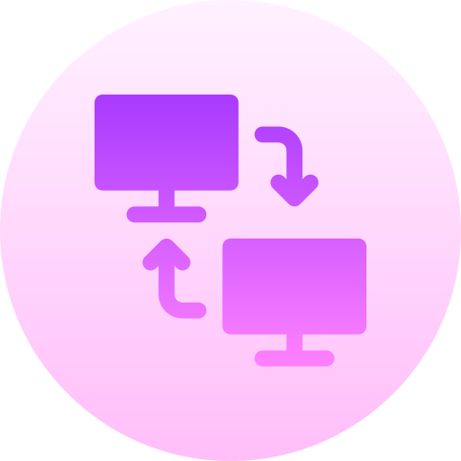 transferencia de datos Basic Gradient Circular icono