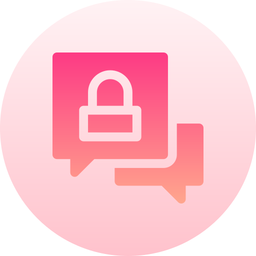 Locked chat Basic Gradient Circular icon